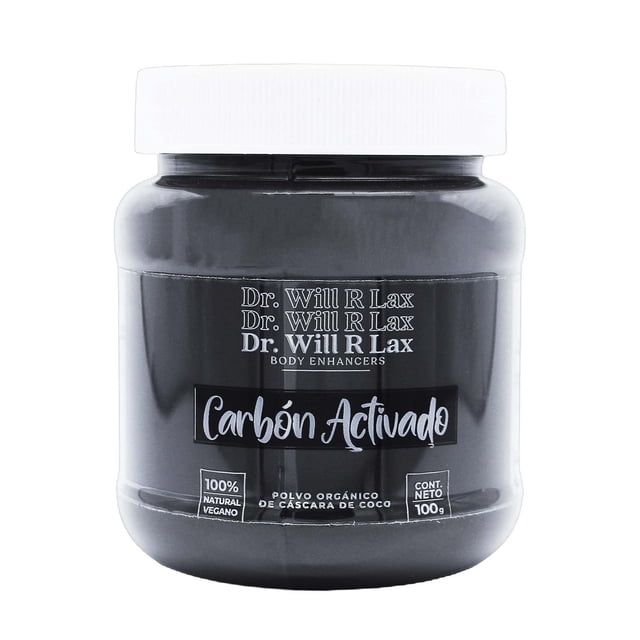 Carbón Activado Cáscara de Coco 100 gr Polvo Orgánico Dr. Will R Lax. Dr. Will DRWILLCARBONACTIVADOTARRO