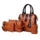 thumbnail image 3 of Bolso de Mano de Moda para Mujer, Bolsos de Cuero PU + Bolso de Hombro + Monedero + Tarjetero, Cumpleaños de Nad para Mujer Marrón Soledad Monedero del bolso de las mujeres, 3 of 10
