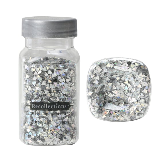 Recollections Silver Triangles Super Chunky Glitter, 12 Pack