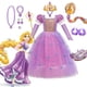thumbnail image 2 of Vestido de Rapunzel para niña, disfraz de princesa de Disney, vestidos de lujo para fiesta de cumpleaños, disfraz de Halloween, ropa para niños de 2 a 10 años, 2 of 5