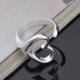 thumbnail image 4 of Anillo abierto de corazón de amor hueco para mujer, joyería de fiesta chapada en plata ajustable a la moda brillar  Electrónica, 4 of 5