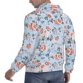 thumbnail image 6 of Pofeuu Rose Flowers Print Mens Casual Hooded Collar Drawstring Hoodies Pullover Sweatshirts Casual Long Sleeve Shirts-Small, 6 of 7