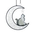 thumbnail image 1 of Cat Decor Stained Glass Moon Suncatchers Window Hanging, Art Earth Element C4O6, 1 of 6