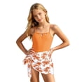 thumbnail image 4 of Shadoumai Girls One Piece Swimsuit Size 8-9 Modest Ruched Girls Tankini Swimsuit Quick Dry & Stretchy Crossback Floral Print Bathing Suit Adjustable Wide Straps Summer Girl's Swimwear, 4 of 7