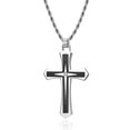 thumbnail image 1 of Collar con colgante de cruz de acero inoxidable para hombre, 1 of 5