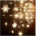 thumbnail image 3 of 11.5ft 96 LED Snowflake Curtain String Lights Outdoor Indoor Christmas Tree Lights Waterproof Holiday Party Connectable Wave Fairy Light for Birthday Christmas Gifts (Warm White), 3 of 8