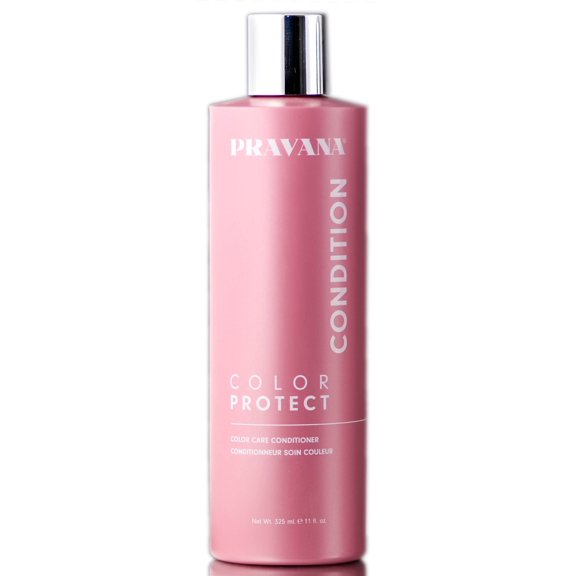 11 oz , Pravana Color Protect Condition Color Care Conditioner hair beauty, Pack of 1 w/ Sleekshop Pink Comb