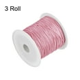 thumbnail image 3 of 3 Rolls Nylon Beading Thread Knotting Cord 0.6mm 50 Yards Braided Nylon Crafting Satin String, Orchid Pink, 3 of 5