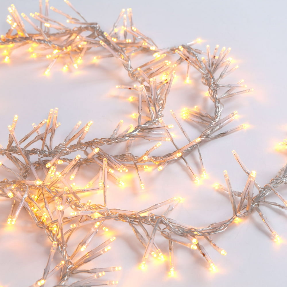 Cluster Garland String Light 440 Warm White LED Lights, 11 Foot Clear