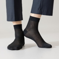 thumbnail image 4 of Sookeceks 6 Pairs Thin Mulberry Silk Crew Socks for Men, Mesh Breathable Socks Above Ankle Socks for Casual Dress Size 7-11, 4 of 8