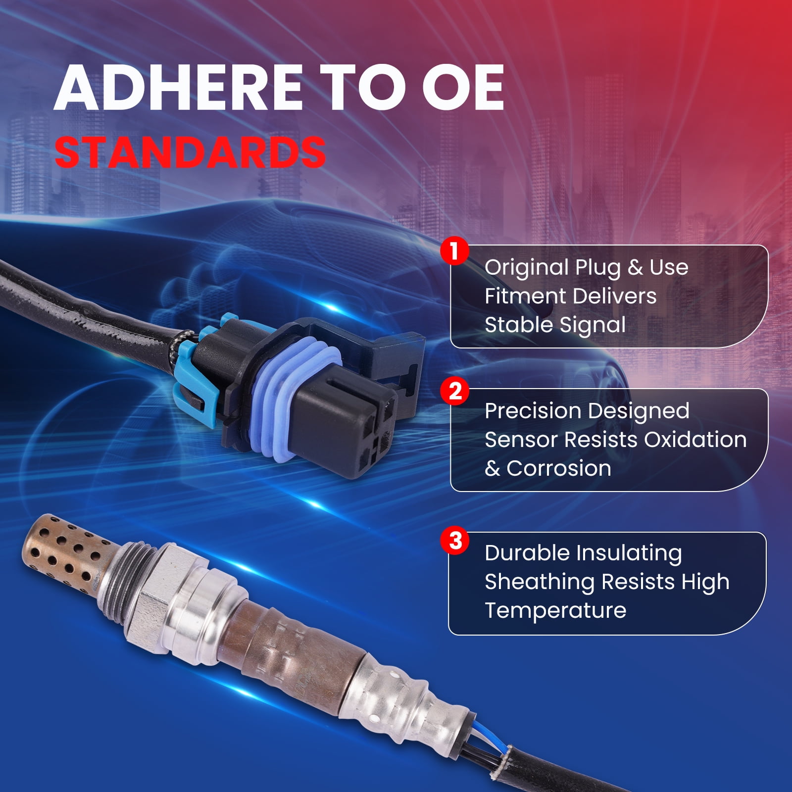 MOCA AUTOPARTS Downstream & Upstream O2 Oxygen Sensor Fit for 2007-2010 Chevrolet Cobalt 2.2L & 2009-2011 Chevrolet HHR 2.4L