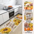 thumbnail image 4 of Sunflower Kitchen Rug Set of 2 Anti Fatigue Cushioned Yellow Floral Farmhouse Vintage Kitchen Floor Mats Heavy Duty Non Slip Waterproof Comfort Standing PVC Ergonomic Runner Kitchen Rugs, 4 of 6