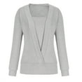 thumbnail image 4 of EQWLJWE Blouses à Manches Longues pour Femmes Mode Femmes Hiver Chandail à Manches Longues Col en V Chandail Décontracté Tops, 4 of 6