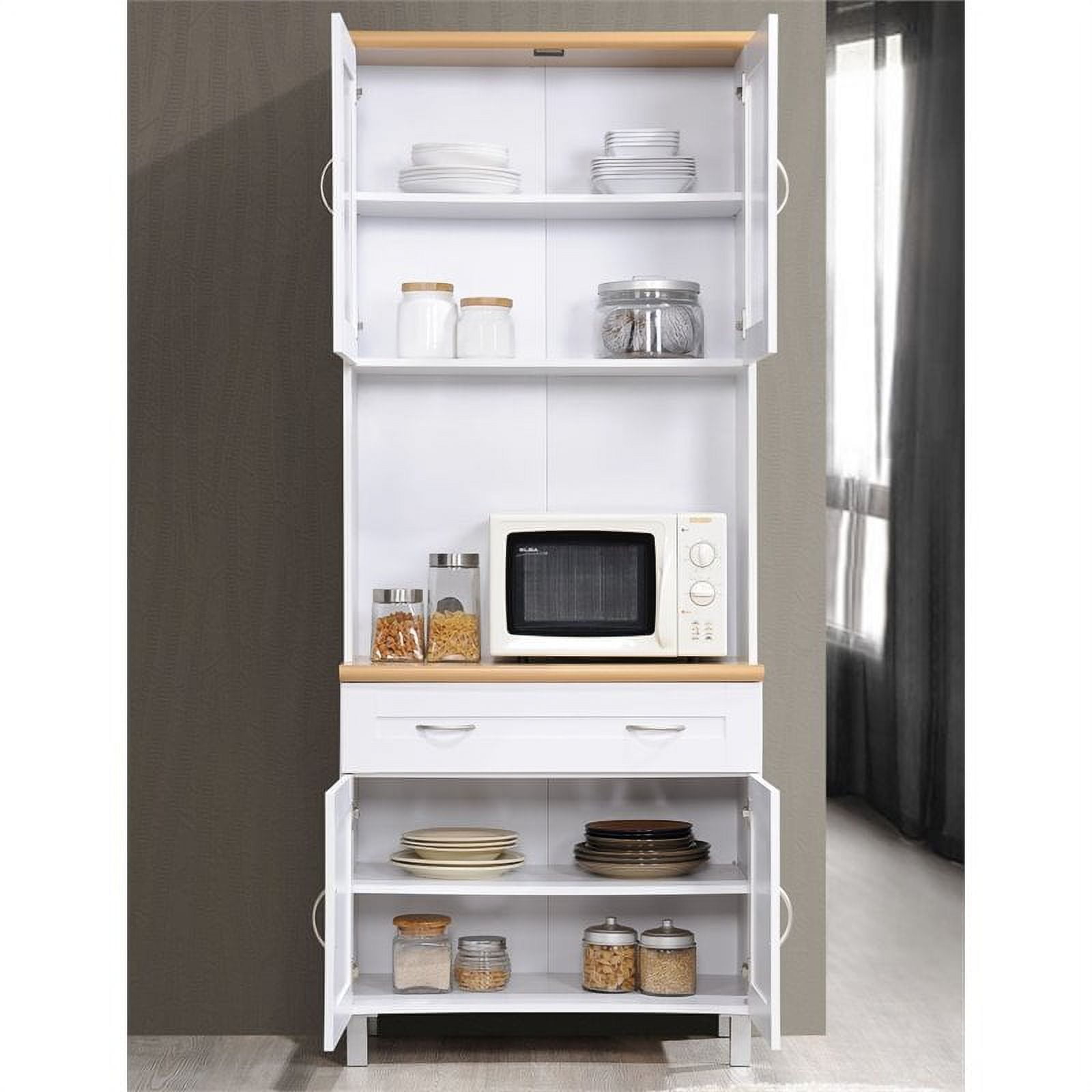 Pemberly Row Kitchen Cabinet in White - Walmart.com