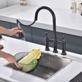 thumbnail image 5 of SUMERAIN Bridge Kitchen Faucet with Pull Down Sprayer, 3 Hole Kitchen Sink Faucet 2 Handle 8 Inch Faucet for Kitchen Sink Stainless Steel Oil Rubbed Bronze, 5 of 9