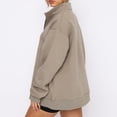 thumbnail image 5 of Sudadera Jersey básico con media cremallera, estilo deportivo, traje informal de calle de Color sólido para mujer Cgtredaw Marrón T M para Mujer, 5 of 5