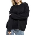 thumbnail image 2 of Women'S Autumn and Winter Round Neck Pullover Loose Casual Long Sleeve Knitted Sweater Pullover Tops Black L, 2 of 9