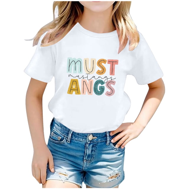 Soki Summer Clothes New Short Sleeve Graphic T-Shirt Round Neck Tops for 2-14 Years Girls