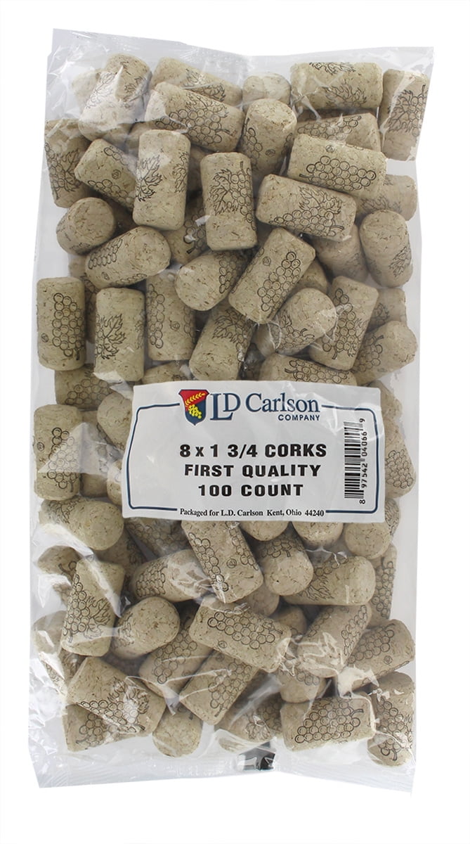 North Mountain Supply #8 Premium Natural Agglomerated Corks 7/8 x 1 3/4 Bag of 100 