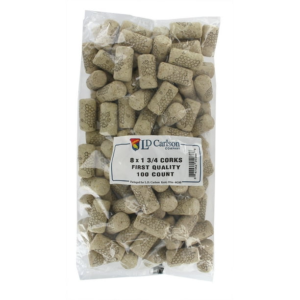 8 Straight Corks, 7/8" x 1 3/4" (Pack of 100)