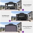 thumbnail image 3 of PURPLE LEAF 11' X 13' Outdoor Hardtop Gazebo Galvanized Steel Double Roof Aluminum Frame Patio Gazebo for Backyard Lawn and Garden Grey, 3 of 8