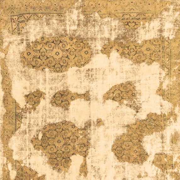 Ahgly Company Indoor Square Abstract Brown Modern Area Rugs, 8' Square