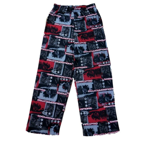 Jelli Fish Boys Black & Red Snowboading Themed Sleep Pants Pajama Bottoms S