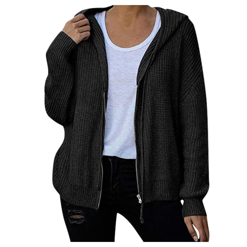 black zipper sweater womens