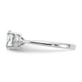 thumbnail image 4 of 14K White Gold Ring Band with Stones (04) April Topaz Oval Diamond Round, Size 9, 4 of 5