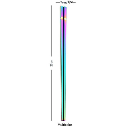 

WOXINDA Colorful Stainless Steel Tableware Length Chopsticks 1Pair 23cm Kitchen，Dining Bar