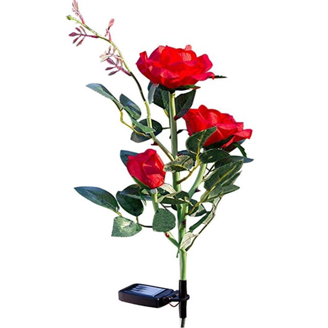 Solar Garden Rose Light, Solar Powered Garden Flower Lights,Waterproof