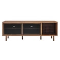 thumbnail image 4 of Media TV Stand Console Table, Walnut, Wood, Metal, Industrial Living Room Lounge Cafe Lobby Hospitality Restaurant, Modern Contemporary HB34582, 4 of 10