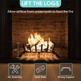 thumbnail image 3 of Flat Bar Fireplace Grate Heavy Duty Solid Steel Fireplace Log Grate with Support Legs Firewood Rack Outdoor for Backyards Courtyards Terraces Fireplaces, 3 of 6