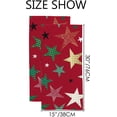 thumbnail image 3 of Fingertip Face Bath Towels Stars Decoration Background, Soft Absorbent Thin Guest Hand Towels, 2 Pack Decorative Dish Towels for Kitchen Bathroom Hotel Gym, 30x15 Inch, 3 of 6
