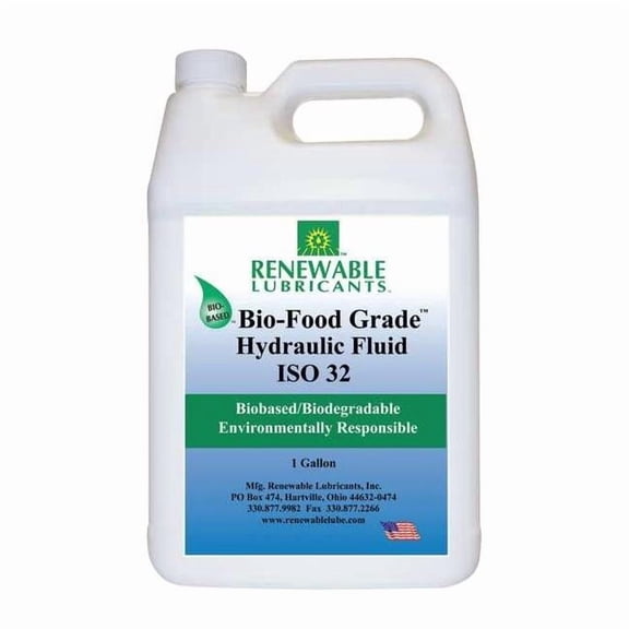 Renewable Lubricants Bio-Food Grade Hydraulic Fluid, 1 gal., ISO 32 87123