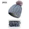 thumbnail image 3 of Qarigey Gorros de invierno para mujer, gorros decorativos a la moda, gorro grueso, bufanda, cuello de piezas de punto de ganchillo encantador Sombreros Gris Qarigey  AP010453-04, 3 of 6