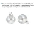 thumbnail image 5 of Uxcell 10mm Faux Pearl Pendants Drops, 100 Pack Round Imitation Pearl Beads for Jewelry Making Style 2, White Silver, 5 of 6