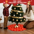 thumbnail image 5 of 30 Inch Christmas Tree Skirt – Velvet Plush Tree Mat, Soft Thickened Polyester with Red Ties, Single-Sided Printing, Available in 30in/36in/48in, Perfect for Holiday Xmas Tree Decoration, 5 of 7