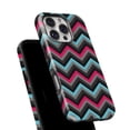 thumbnail image 6 of DesignSkinz Scratch-Resistant Hard Slim Case Compatible with iPhone 13 (Compatible with MagSafe) - Sharp Pink & Teal Chevron Pattern, 6 of 9