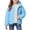 Sky Blue, variant on LNZGNM Girls Winter Coat 11-12Y Down Cozy Light Weight Jackets Casual Warm Padded Outerwear with Hood Zip Up Long Sleeved Clothes for School, Light Gray, 11-12Y