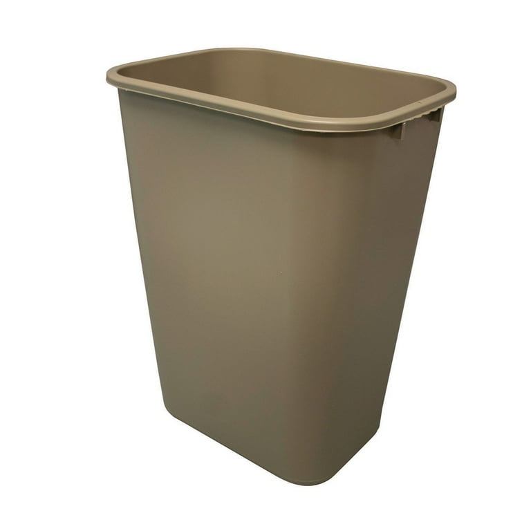 Soft-Sided Wastebasket, 41 qt, Polyethylene, Beige Soft-Sided Wastebasket, 41 qt, Polyethylene, Beige