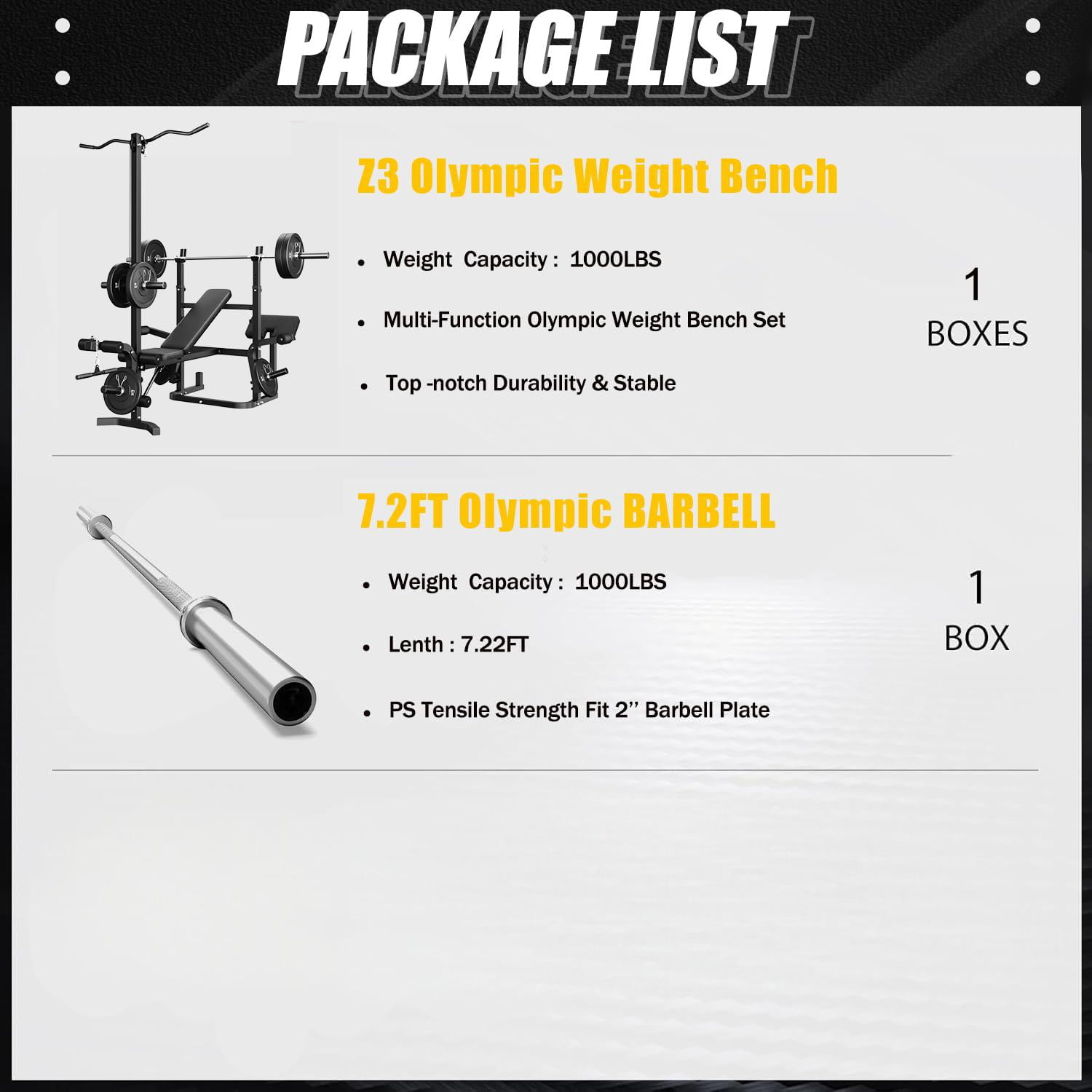 MITONOS Olympic Weight Bench 900LBS 9-in-1 Strength Training