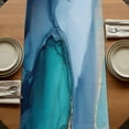 thumbnail image 5 of Turquoise Gold 70 Inch Table Runner, Modern Teal Blue Marble Textured Farmhouse Dresser Scarf Cotton & Linen Tablerunner for Dining/Kitchen Island/Holiday Party Décor 13" x 70", 5 of 9
