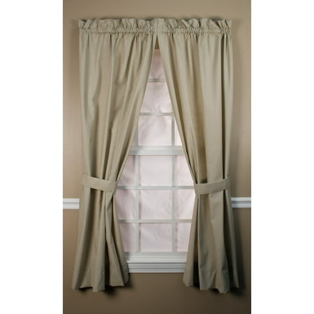 Ellis Curtain Logan Check Tailored Curtain Panel with Ties - One Pair