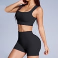 thumbnail image 2 of Women Workout Sets Build in Bra 2 Piece Outfits Tank Tops Tummy Control Shorts Yoga Gym Active Wear Clothing Set Bra Tank Tops Sports Bra Gym Clothes Sets (L,Black), 2 of 6
