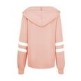 thumbnail image 5 of gakvbuo Plus Size Pullover Sweaters For Women Long Sleeve Sweatshirts Fall Tunic Tops Women Casual Drawstring Hooded Stitching Long-sleeved Pullover Tops, 5 of 6
