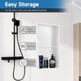 thumbnail image 4 of Bathfinesse Niche de Douche Encastrée Double 9 Pouces x 25 Pouces, Style Moderne, 2 Tablettes, Acier Inoxydable, Murale, Aucun Carreau Requis, 4 of 6