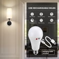 thumbnail image 5 of Battery Operated Wall Sconces Set of Two, Wireless, Rechargeable No Wiring Wall Lamp/Light for Bedroom, Black, 5 of 8