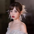 thumbnail image 3 of Yokua Crystal Bead Hair Clip Elegant Feather Hairhoop Women Headdress Hair Jewelry, 3 of 16