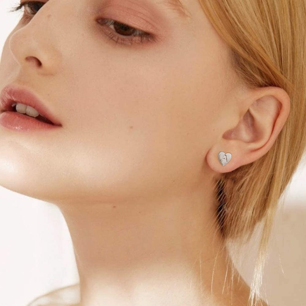 Initial Stud Earrings for Girls Women 